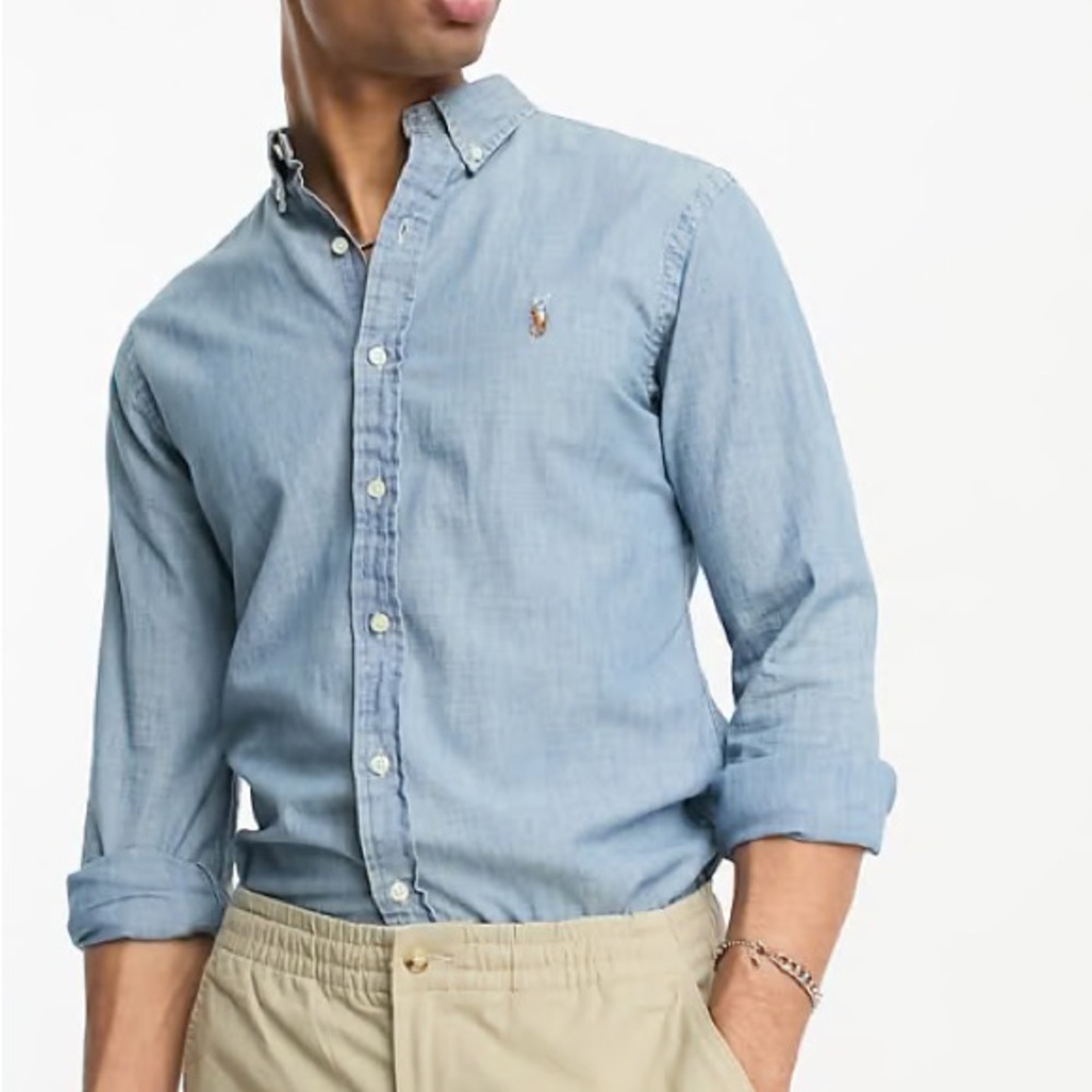 Ralph Lauren Light Blue Denim Button Down Shirt